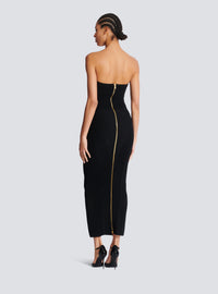 Robe bustier longue en maille - Noir