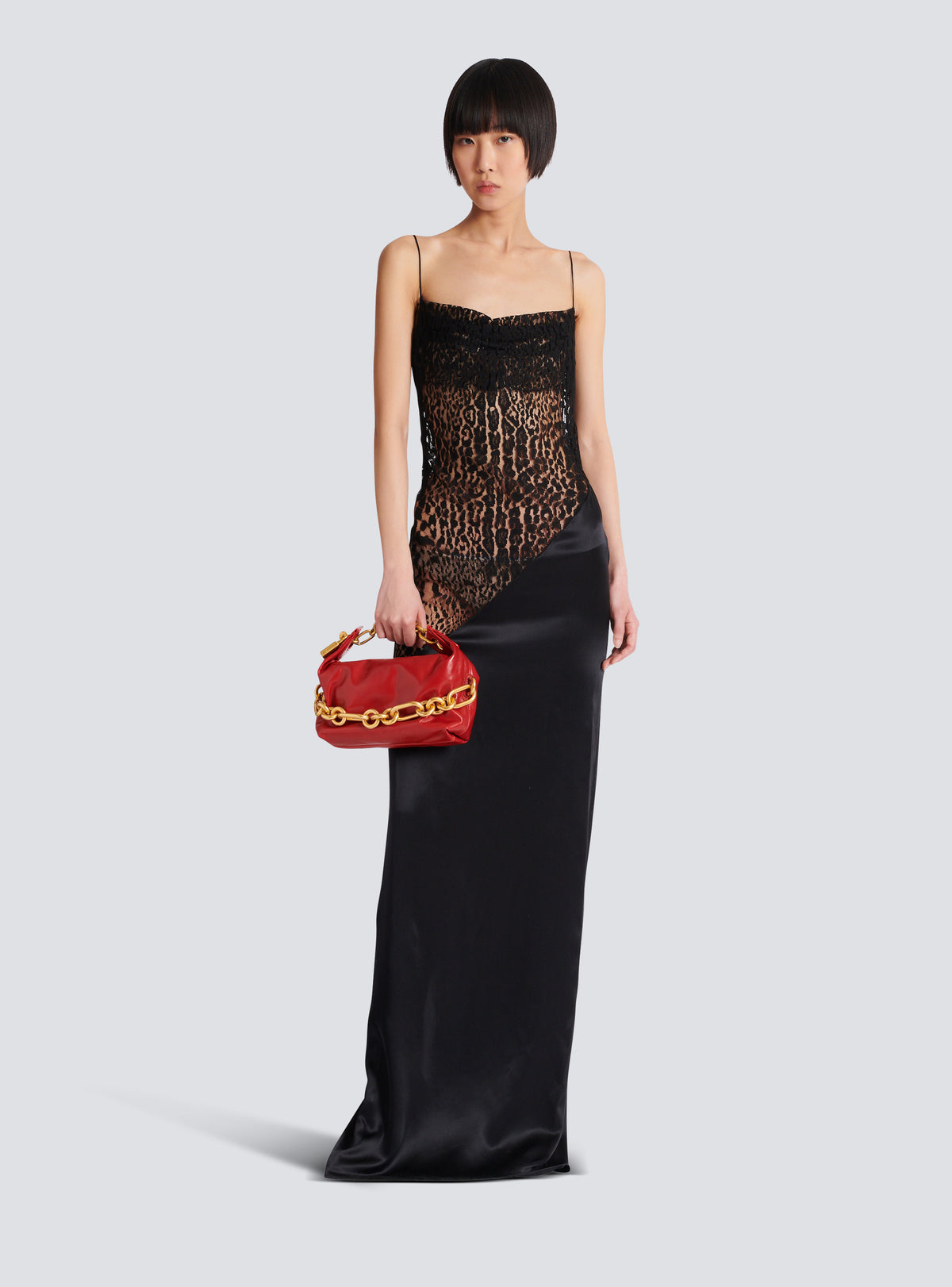 Robe fluide à bretelles fines  - Noir