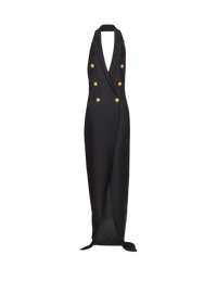 Robe longue dos-nu en maille - Noir