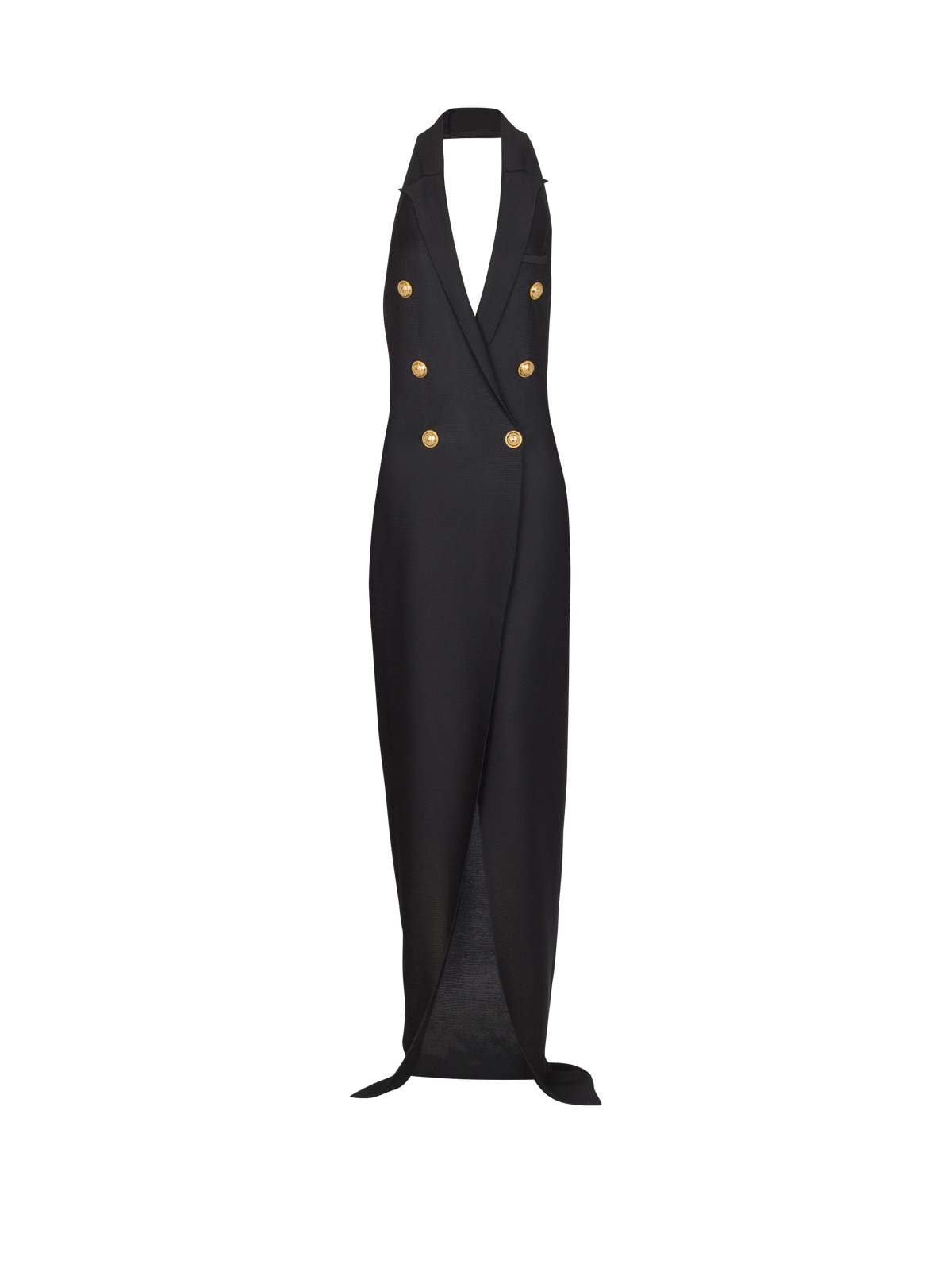 Robe longue dos-nu en maille - Noir