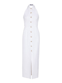 Robe bodycon dos-nu en popeline  - Blanc