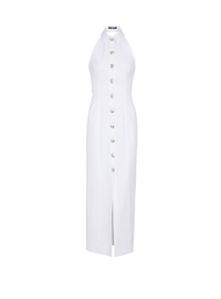 Robe bodycon dos-nu en popeline  - Blanc