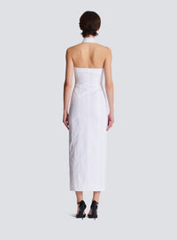 Robe bodycon dos-nu en popeline  - Blanc