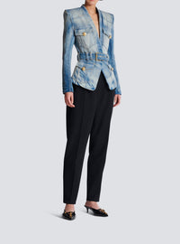 Belted denim jacket - Light Jean Blue