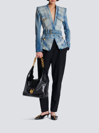 Belted denim jacket - Light Jean Blue