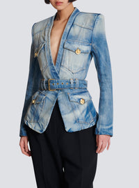 Belted denim jacket - Light Jean Blue