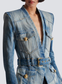 Belted denim jacket - Light Jean Blue