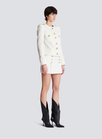 Veste courte en toile de coton - Blanc Cassé