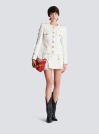 Veste courte en toile de coton - Blanc Cassé