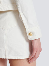 Veste courte en toile de coton - Blanc Cassé