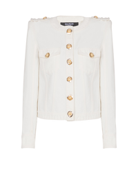Veste courte en toile de coton - Blanc Cassé