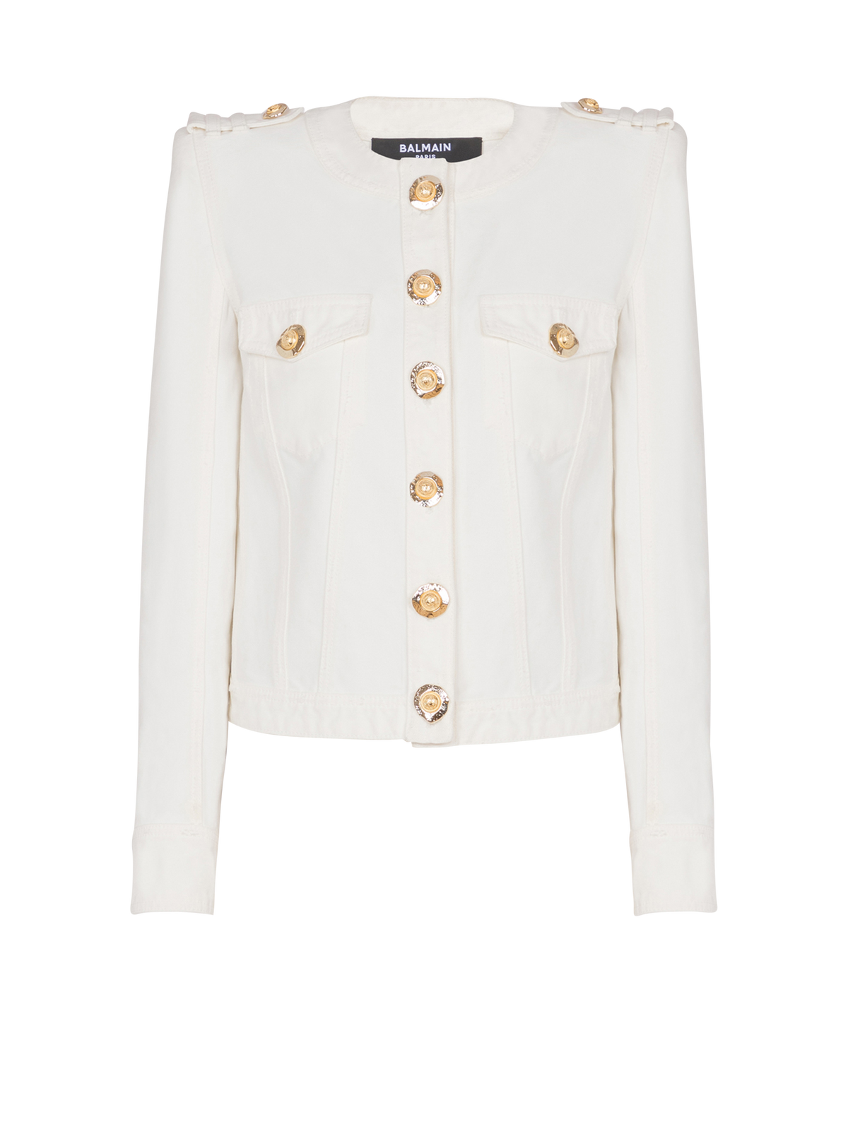 Veste courte en toile de coton - Blanc Cassé