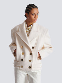 Caban court en laine - Blanc