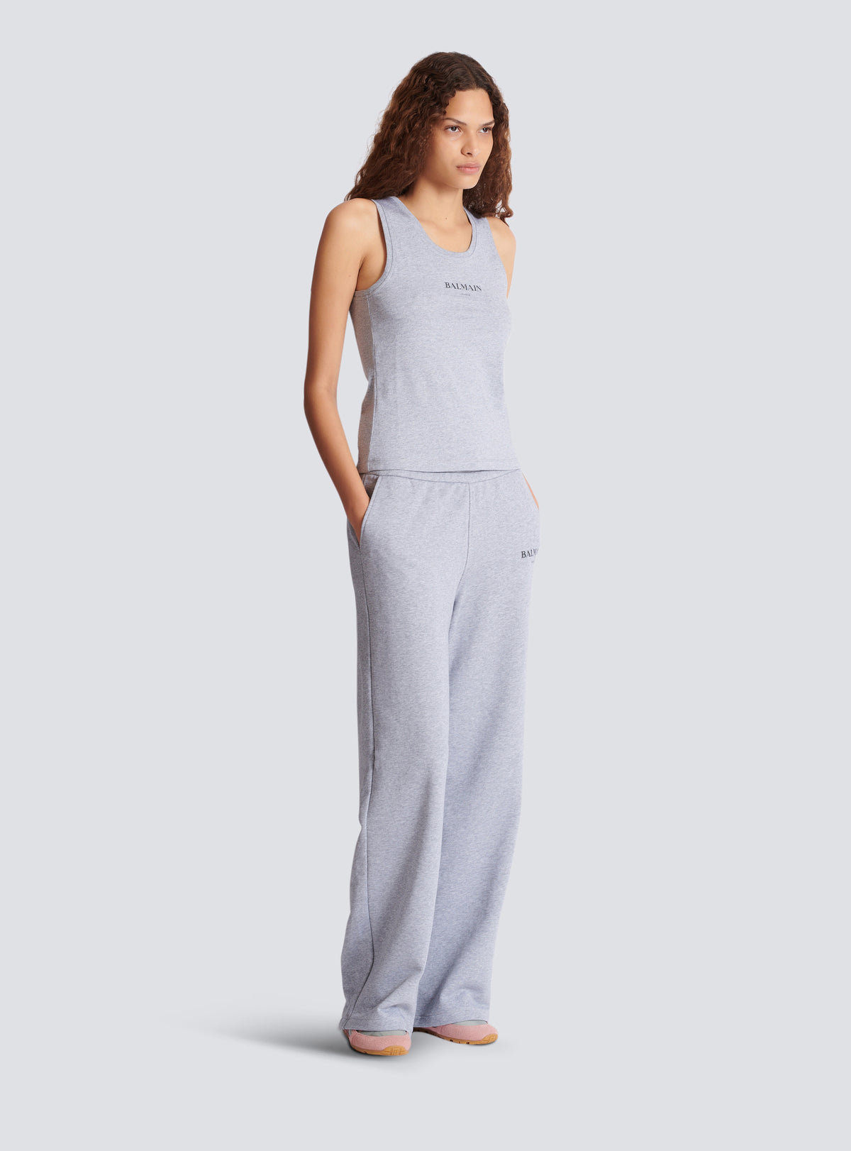 Débardeur avec imprimé balmain - Gris Chiné & Noir
