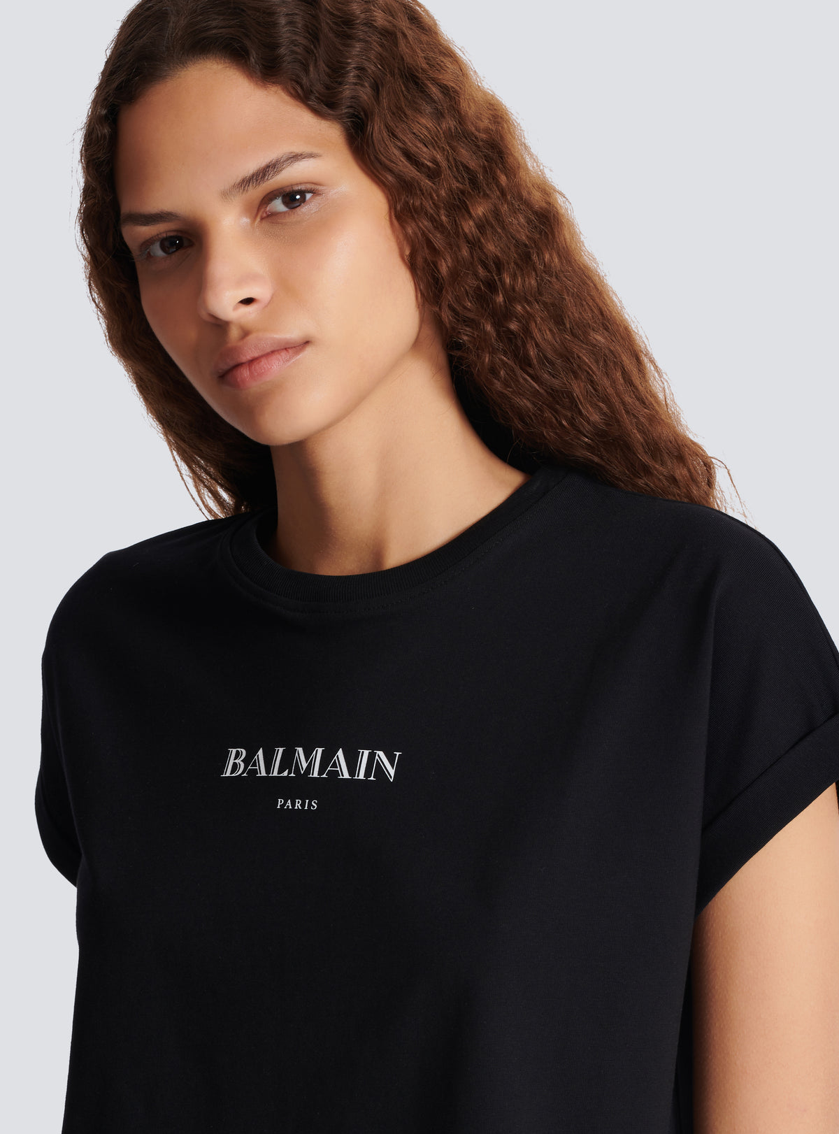 T-shirt court avec imprimé balmain - Noir & Blanc