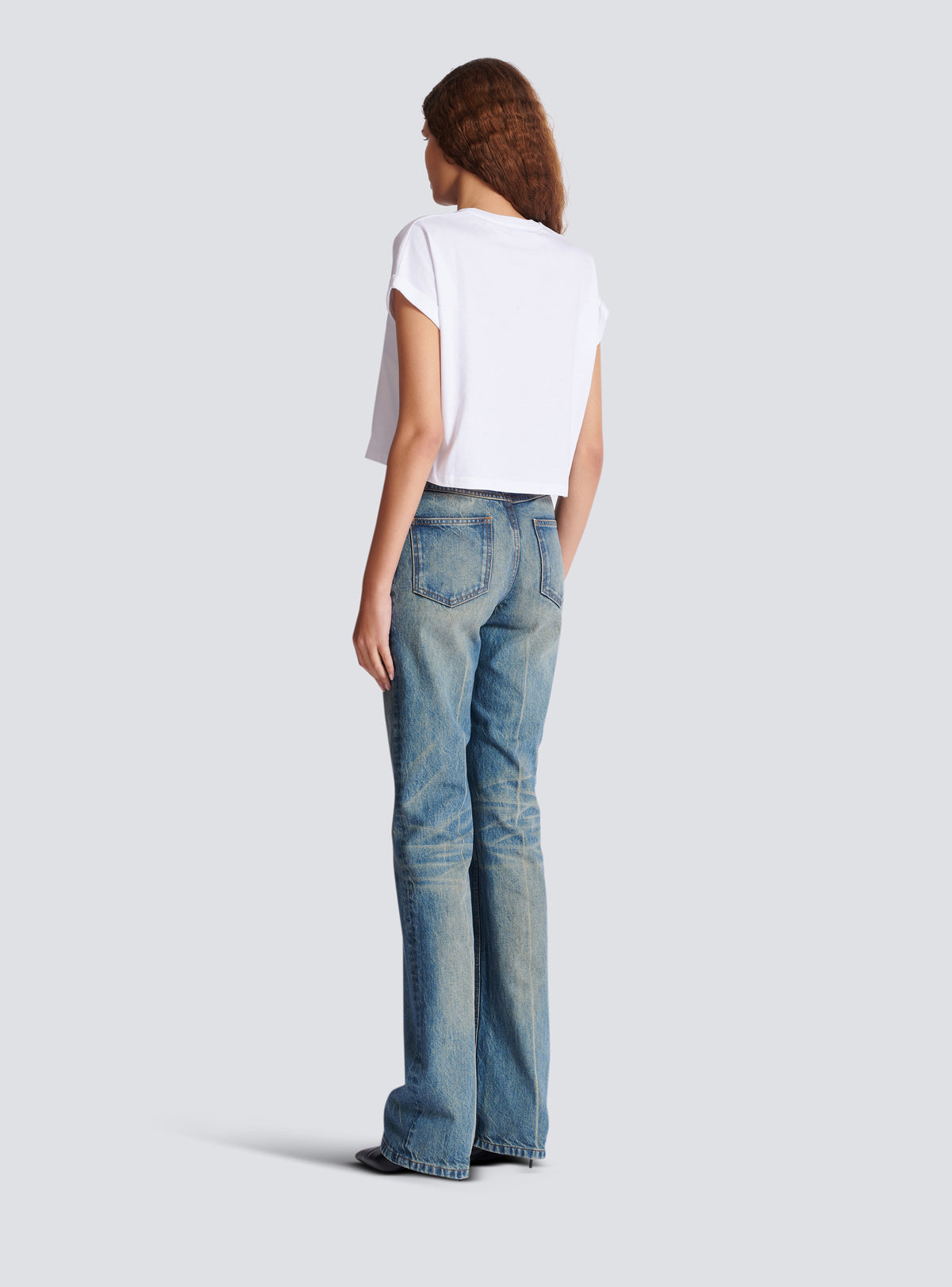 T-shirt court avec imprimé balmain - Blanc & Noir