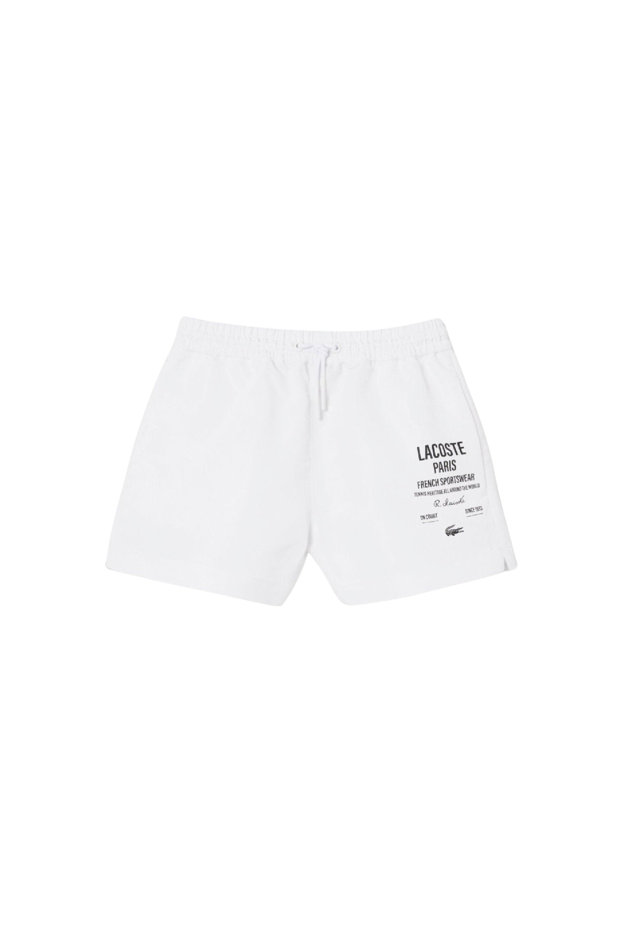 Short imprimé à cordon - Blanc