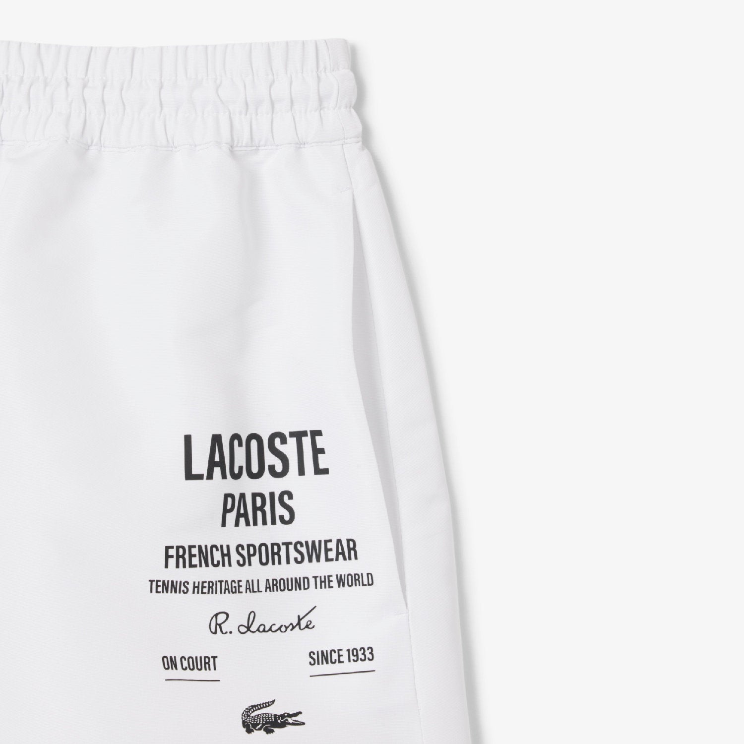 Short imprimé à cordon - Blanc