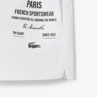 Short imprimé à cordon - Blanc