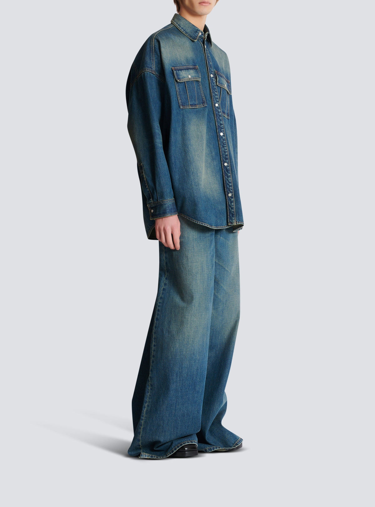 Chemise en denim - Bleu Jean Fonce