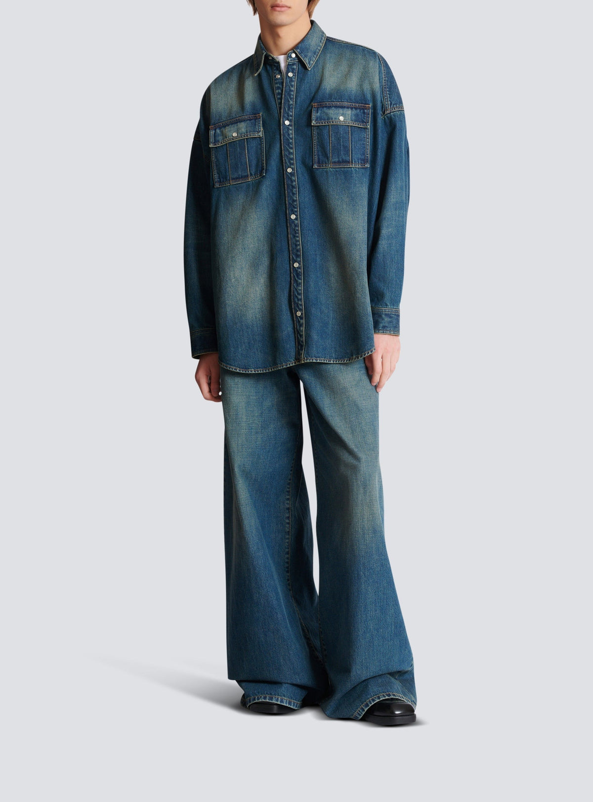 Chemise en denim - Bleu Jean Fonce