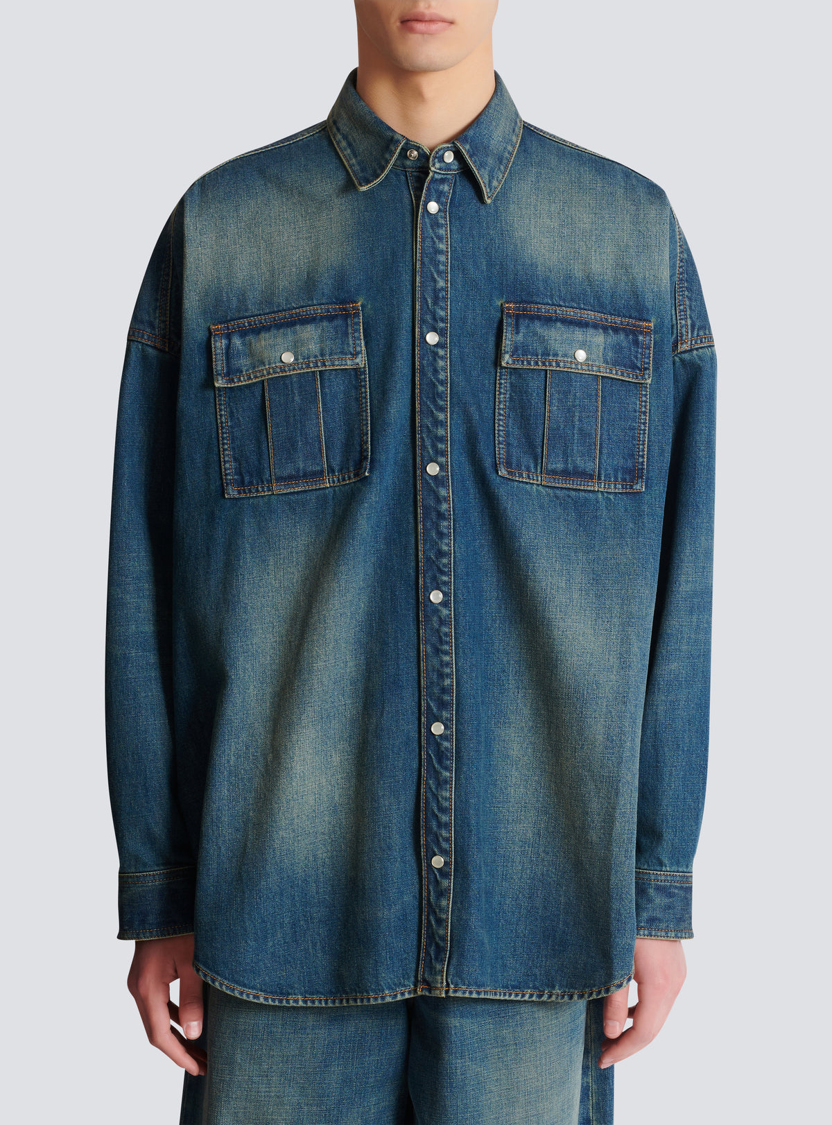 Chemise en denim - Bleu Jean Fonce