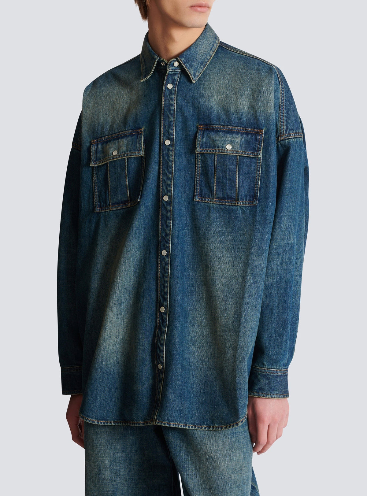 Chemise en denim - Bleu Jean Fonce