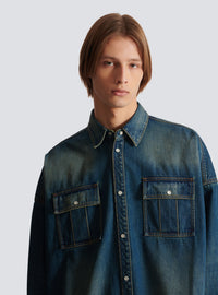Chemise en denim - Bleu Jean Fonce