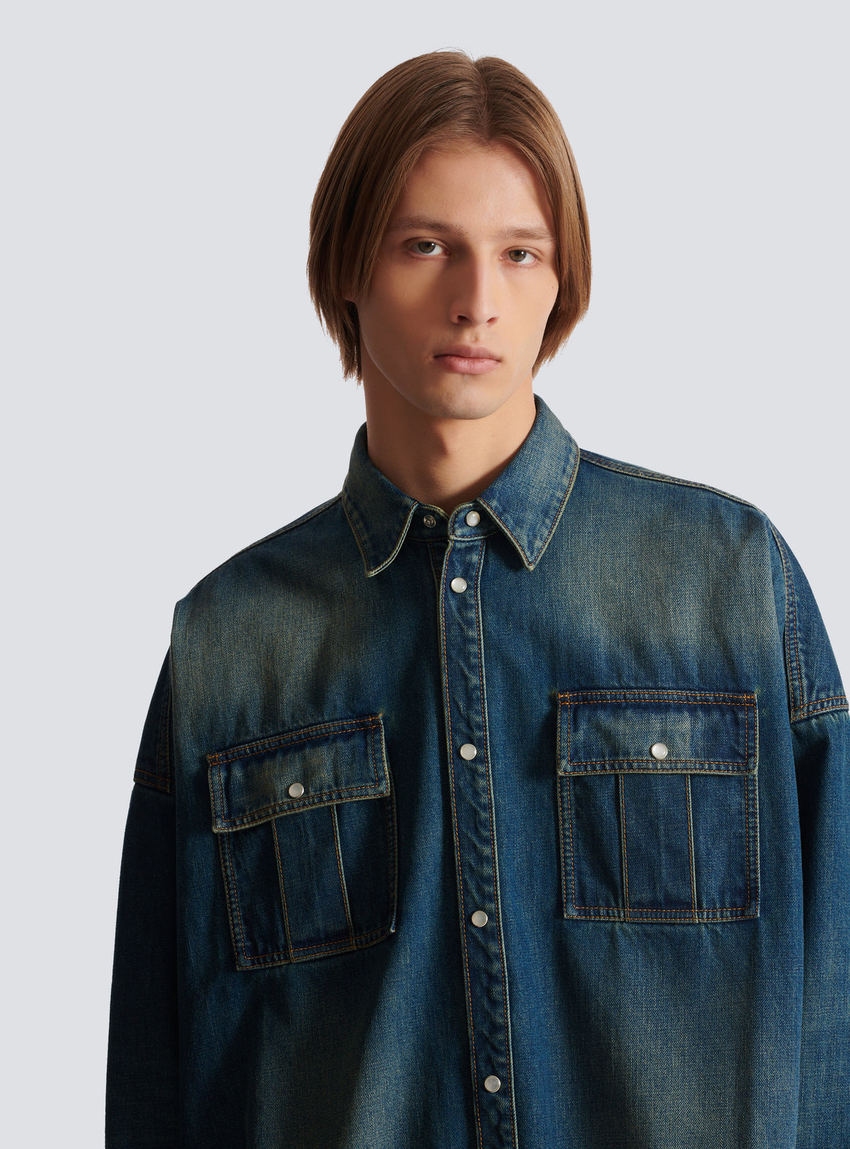Chemise en denim - Bleu Jean Fonce
