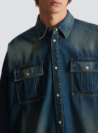 Chemise en denim - Bleu Jean Fonce