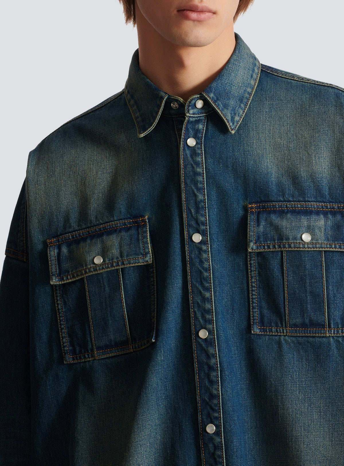 Chemise en denim - Bleu Jean Fonce