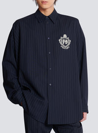 Striped wool shirt - Navy & White