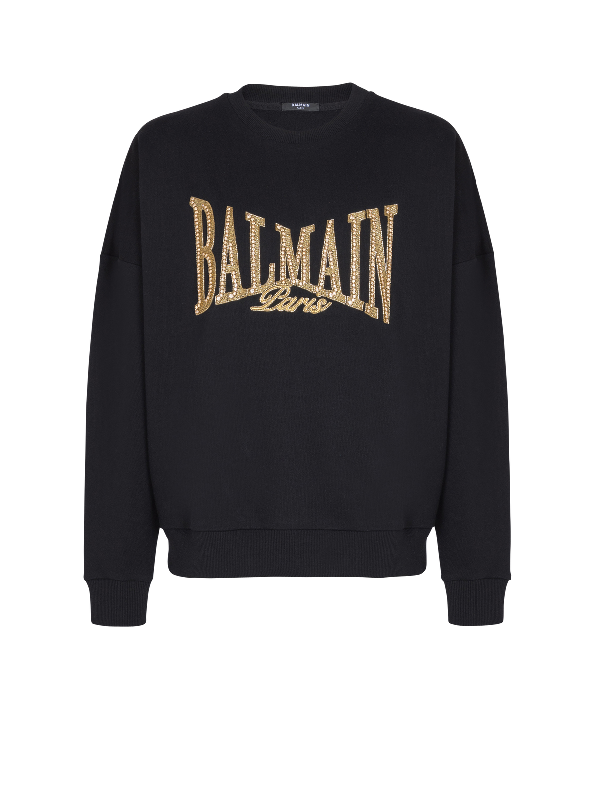Sweat-shirt balmain college brodé - Noir & Or