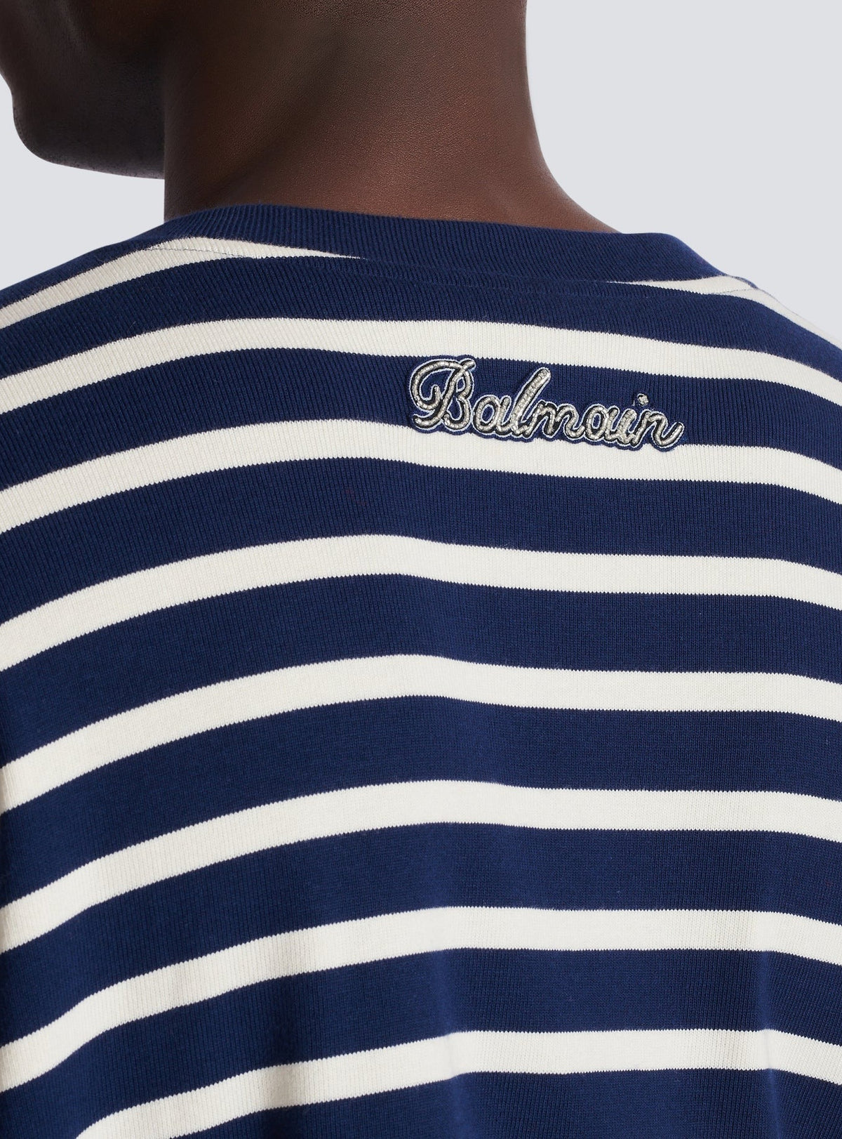 Sweatshirt marinière - Bleu & Beige & Cristal