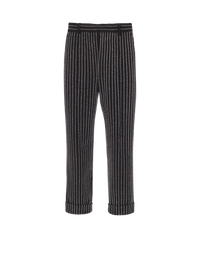 Pantalon droit à rayures avec crystal - Noir & Cristal