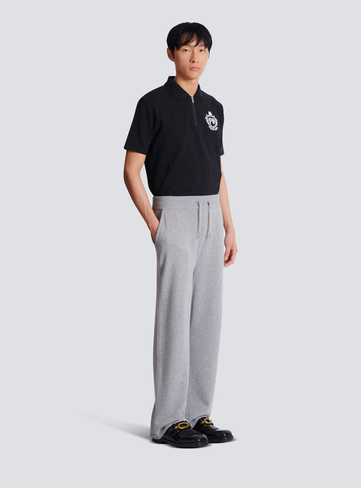 Pantalon de jogging en cachemire écologique - Gris Chiné