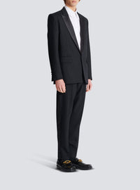 Veste à simple boutonnage en laine - Noir & Blanc