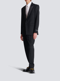 Veste à simple boutonnage en laine - Noir & Blanc