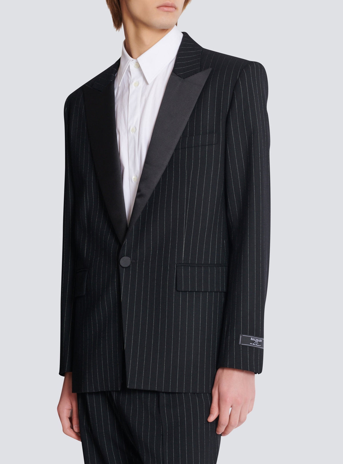 Veste à simple boutonnage en laine - Noir & Blanc