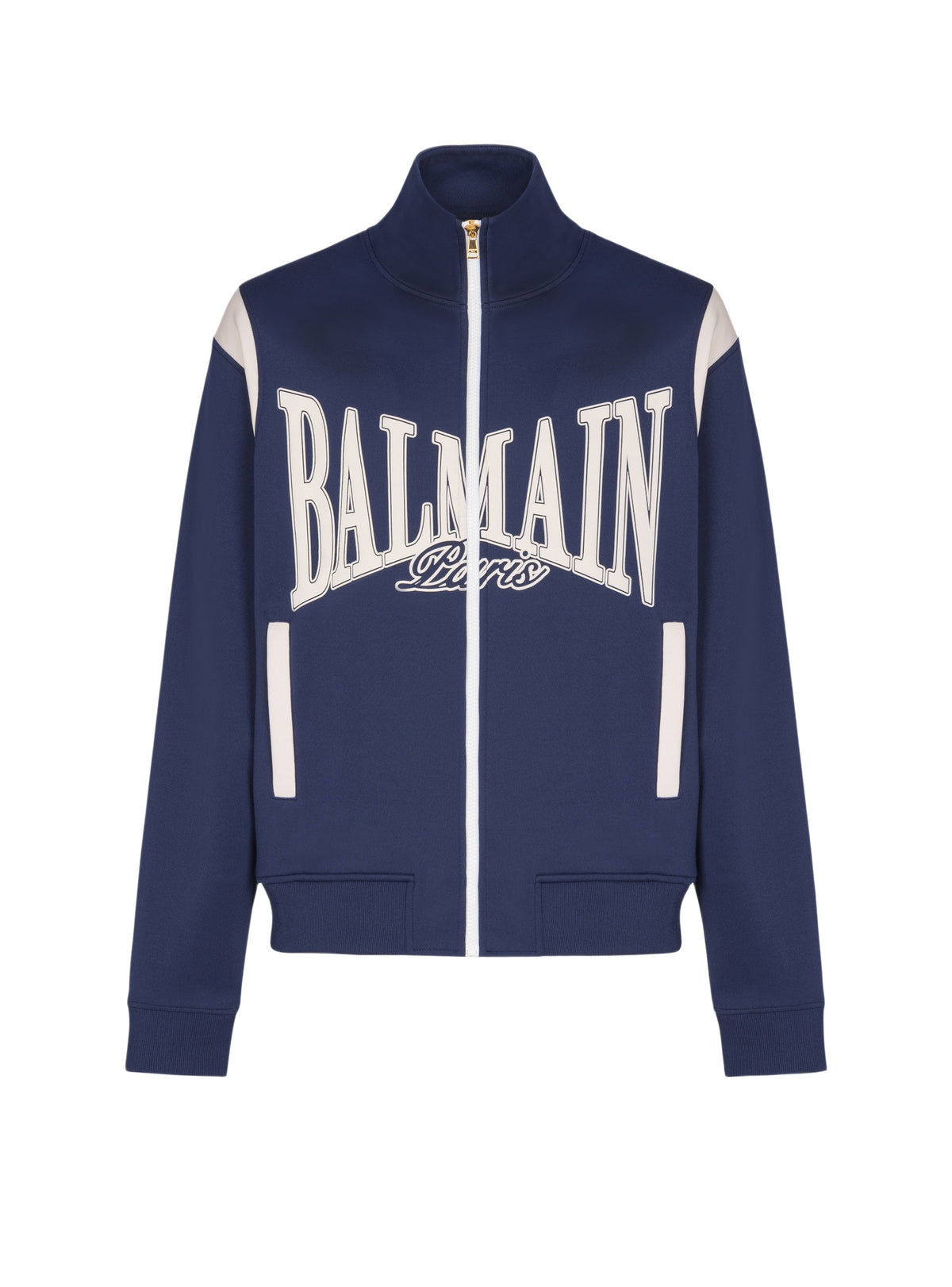 Veste sportive zippée balmain college - Bleu & Beige