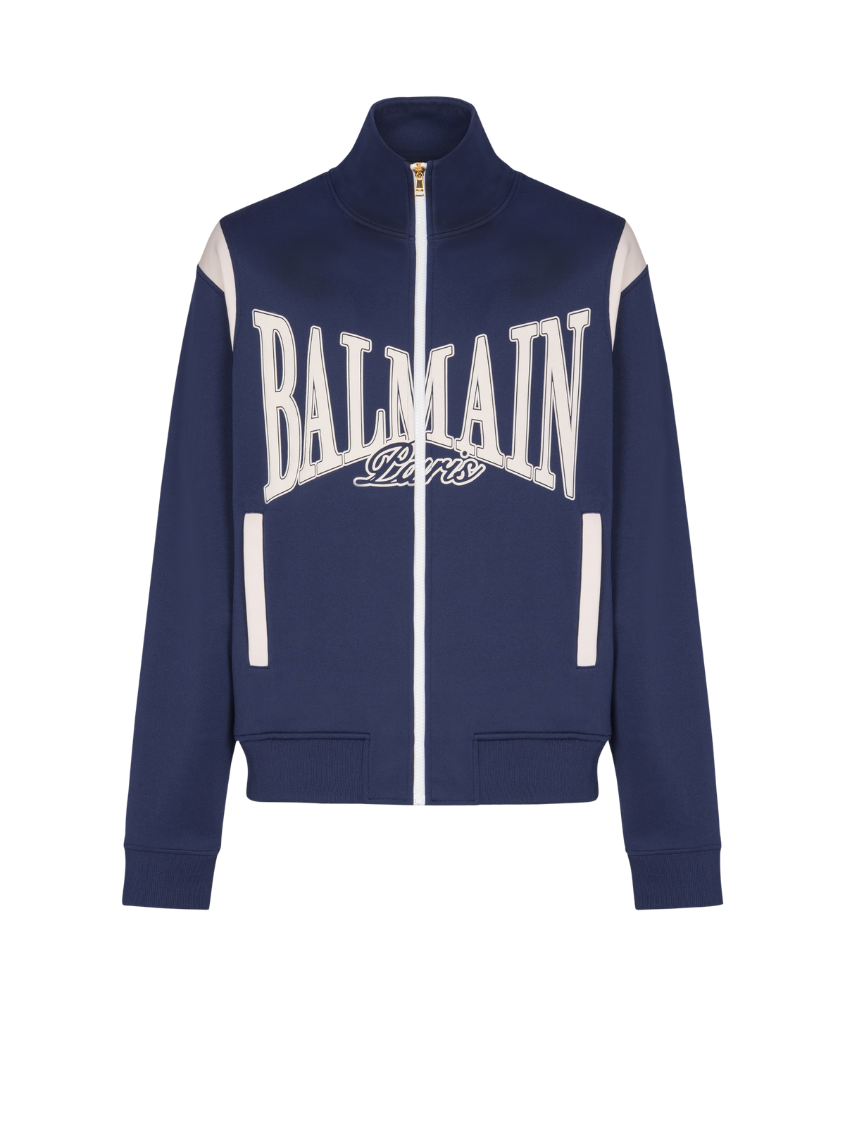 Veste sportive zippée balmain college - Bleu & Beige