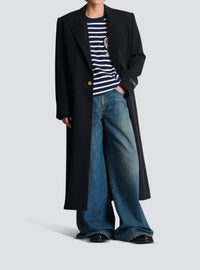 Manteau long en laine - Noir