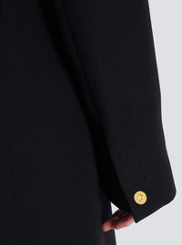 Manteau long en laine grain de poudre - Noir