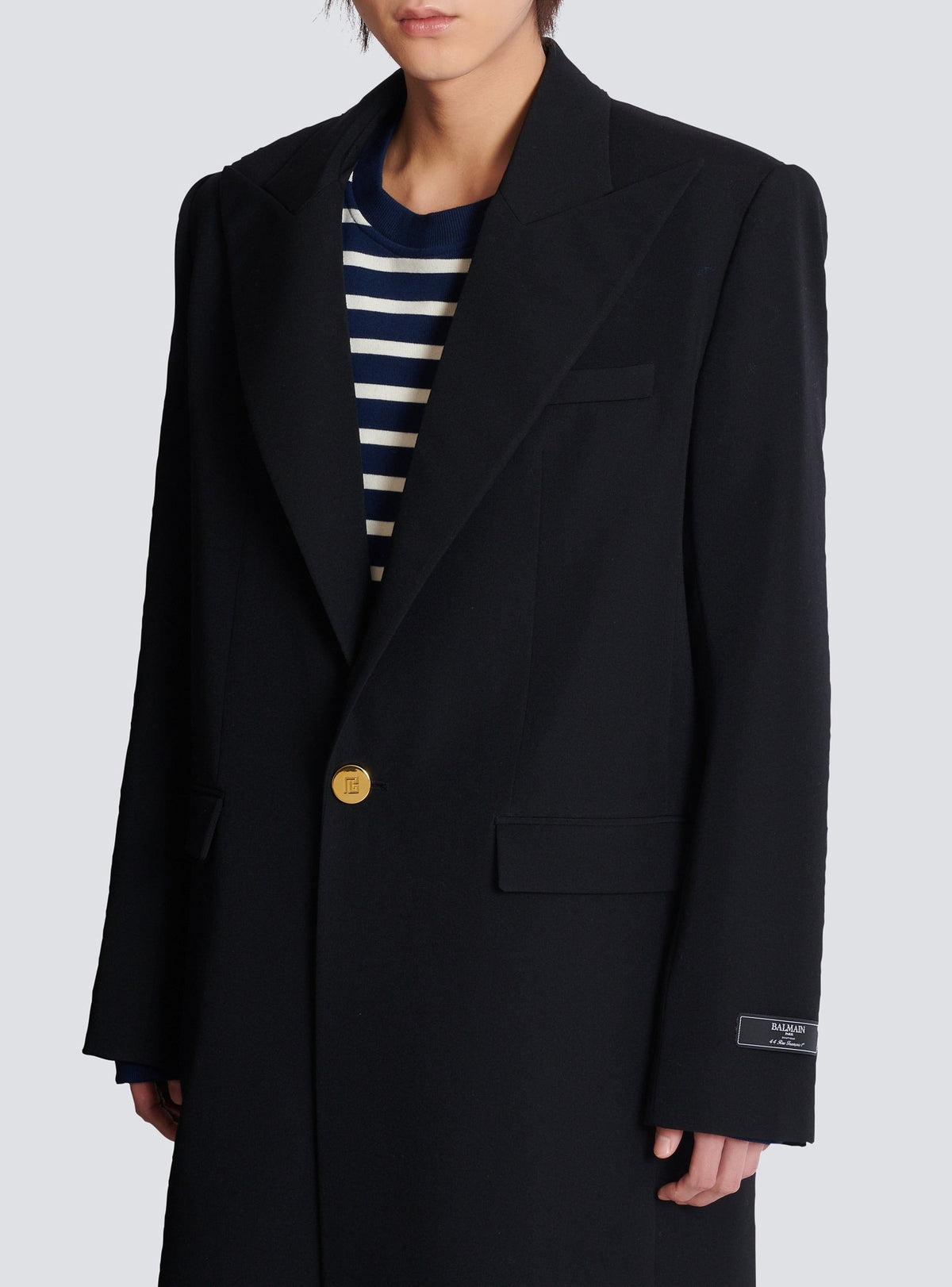 Manteau long en laine - Noir
