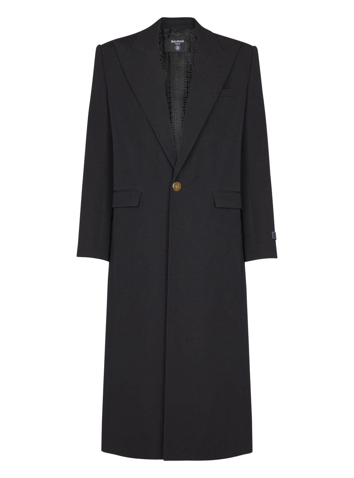 Manteau long en laine - Noir