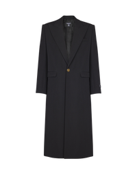 Manteau long en laine grain de poudre - Noir