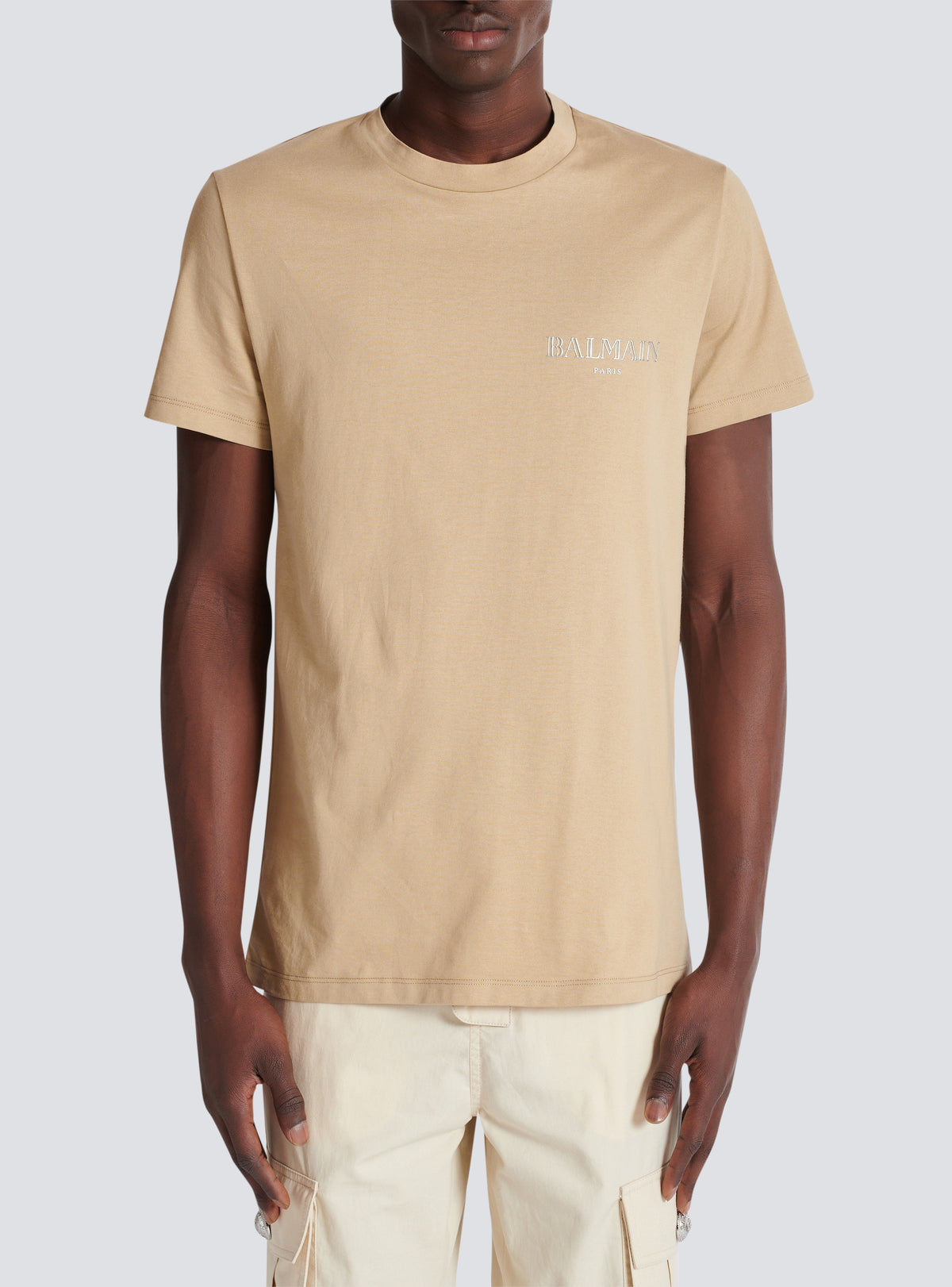 T-shirt à logo balmain vintage gel - Beige