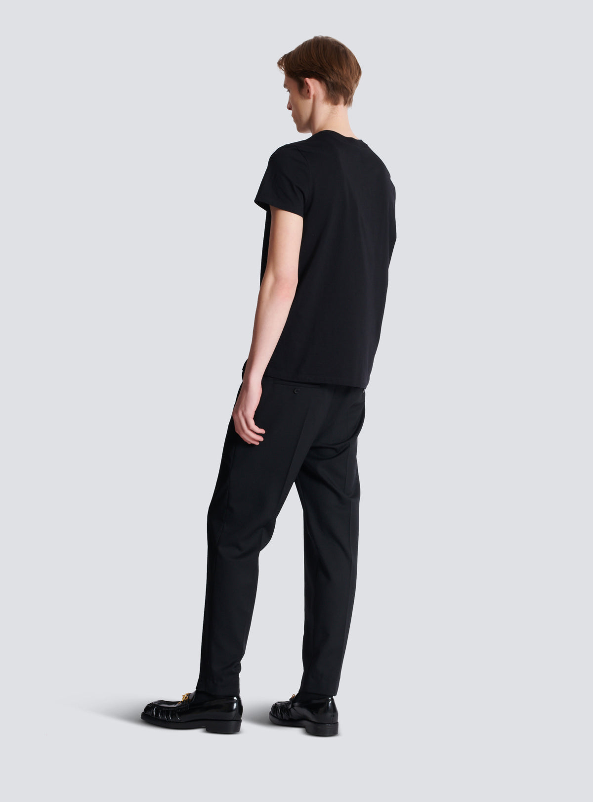 T-shirt imprimé logo balmain chaînes - Noir & Or