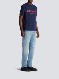 Balmain Paris printed T-shirt - Navy & Red