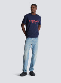 T-shirt imprimé balmain paris - Marine & Rouge